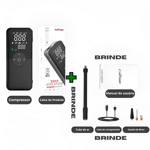 Mini Compressor de Ar Portátil para Veículos